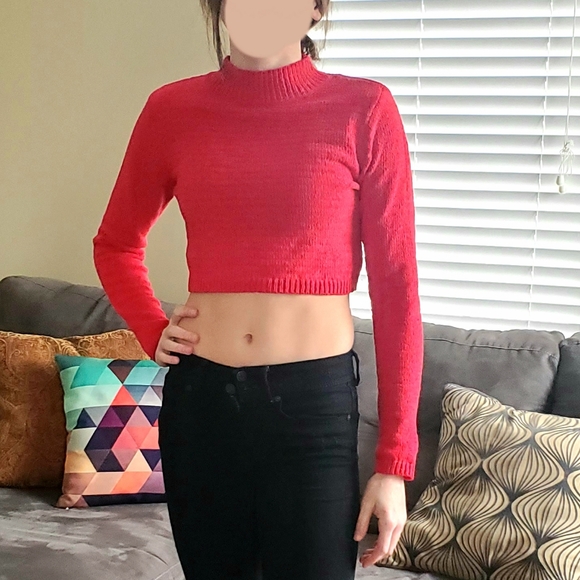 NEW Wild Fable women's red cropped sweater size S - Picture 2 of 7